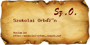 Szokolai Orbán névjegykártya