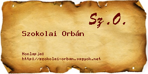 Szokolai Orbán névjegykártya